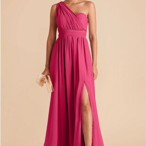 Birdy Grey One-Shoulder Fuchsia Dress